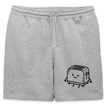 Grille-pain Kawaii - Short de survêtement homme premium - gris chiné - Devant - AI Model Male 178 light (178cm)