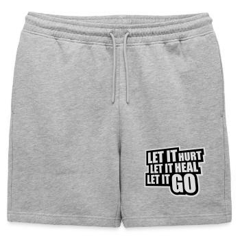 Laisse faire mal Laisse ça guérir Laisse partir Inspirant - Short de survêtement homme premium - gris chiné - Devant - AI Model Male 178 light (178cm)