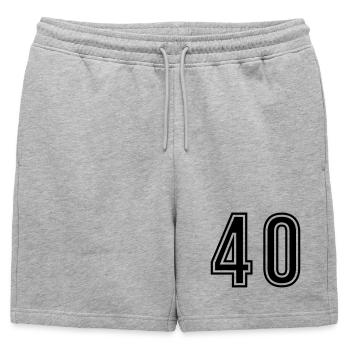 40 Symbole numérique - Short de survêtement homme premium - gris chiné - Devant - AI Model Male 178 light (178cm)