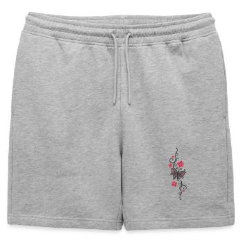 Vrille floral papillon fleurs d'été fleurs - Short de survêtement homme premium - gris chiné - Devant - AI Model Male 178 light (178cm)