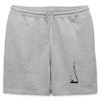 Sailing Boat - Mens' Premium Organic Sweatshorts - heather grey - Front - AI Model Male 178 light (178cm)