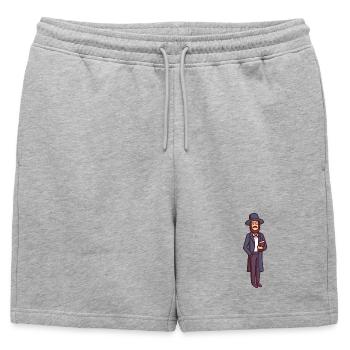 Illustration juive vintage - Short de survêtement homme premium - gris chiné - Devant - AI Model Male 178 light (178cm)