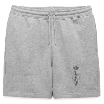 Heart Totem – Sign of Feeling Heart Symbol - Mens' Premium Organic Sweatshorts - heather grey - Front - AI Model Male 178 light (178cm)