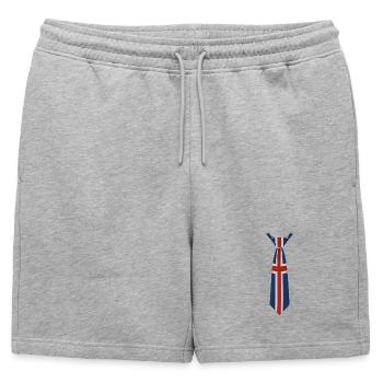 Conception de la cravate Union Jack - Short de survêtement homme premium - gris chiné - Devant - AI Model Male 178 light (178cm)