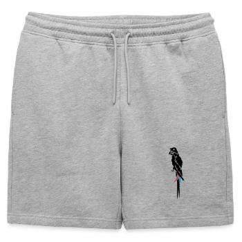 un perroquet avec cache-oeil, chapeau de pirate et - Short de survêtement homme premium - gris chiné - Devant - AI Model Male 178 light (178cm)
