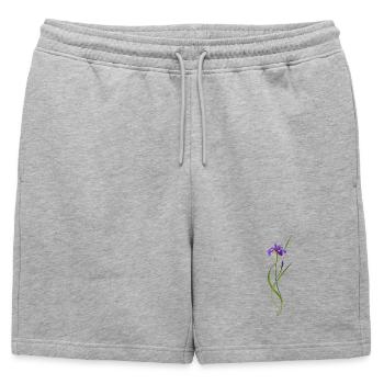 Iris dans le style zen japonais - Short de survêtement homme premium - gris chiné - Devant - AI Model Male 178 light (178cm)