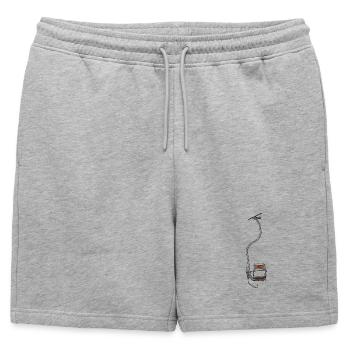 Télésiège 1 place - bois n° 39 - Short de survêtement homme premium - gris chiné - Devant - AI Model Male 178 light (178cm)