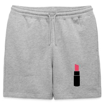 Rouge à lèvres - Short de survêtement homme premium - gris chiné - Devant - AI Model Male 178 light (178cm)