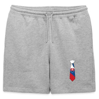 Cravate Slovaquie – Conception du drapeau - Short de survêtement homme premium - gris chiné - Devant - AI Model Male 178 light (178cm)
