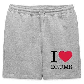 J’AIME LA BATTERIE Batteurs - Short de survêtement homme premium - gris chiné - Devant - AI Model Male 178 light (178cm)