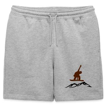 Surfeurs sur la montagne - Short de survêtement homme premium - gris chiné - Devant - AI Model Male 178 light (178cm)