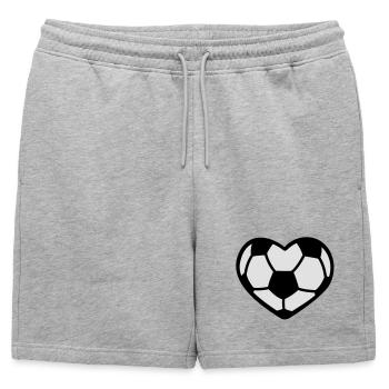 Heart Soccer - Soccer France - Mens' Premium Organic Sweatshorts - heather grey - Front - AI Model Male 178 light (178cm)
