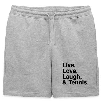 live love laugh and tennis - Mens' Premium Organic Sweatshorts - heather grey - Front - AI Model Male 178 light (178cm)