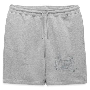 homme et femme - Short de survêtement homme premium - gris chiné - Devant - AI Model Male 178 light (178cm)