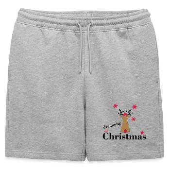 Jour de Noël - Short de survêtement homme premium - gris chiné - Devant - AI Model Male 178 light (178cm)