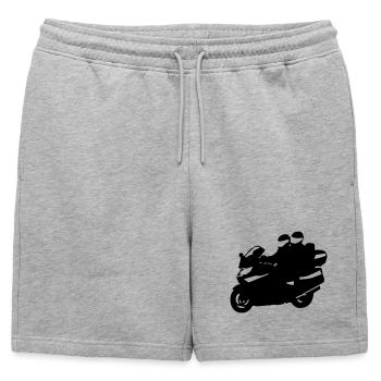 moto tourer - Short de survêtement homme premium - gris chiné - Devant - AI Model Male 178 light (178cm)