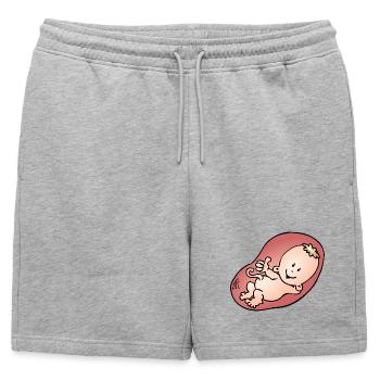 Enceinte - grossesse - Short de survêtement homme premium - gris chiné - Devant - AI Model Male 178 light (178cm)