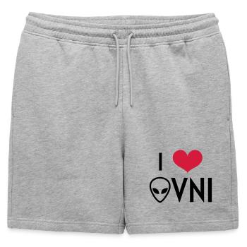 Ovni Ufo Extraterrestre Espace Geek Planète - Short de survêtement homme premium - gris chiné - Devant - AI Model Male 178 light (178cm)