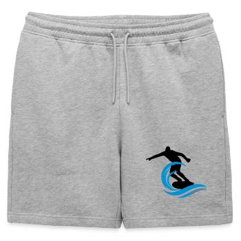 Surfeur - Short de survêtement homme premium - gris chiné - Devant - AI Model Male 178 light (178cm)