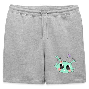 Alien heureux - Alien heureux - Short de survêtement homme premium - gris chiné - Devant - AI Model Male 178 light (178cm)