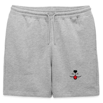 Dog Face Dogs Snout Tongue Heart Dog Nose - Mens' Premium Organic Sweatshorts - heather grey - Front - AI Model Male 178 light (178cm)