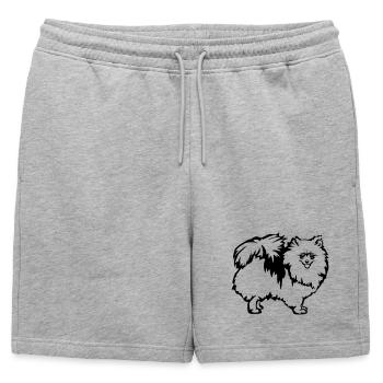 Spitz nain - Short de survêtement homme premium - gris chiné - Devant - AI Model Male 178 light (178cm)