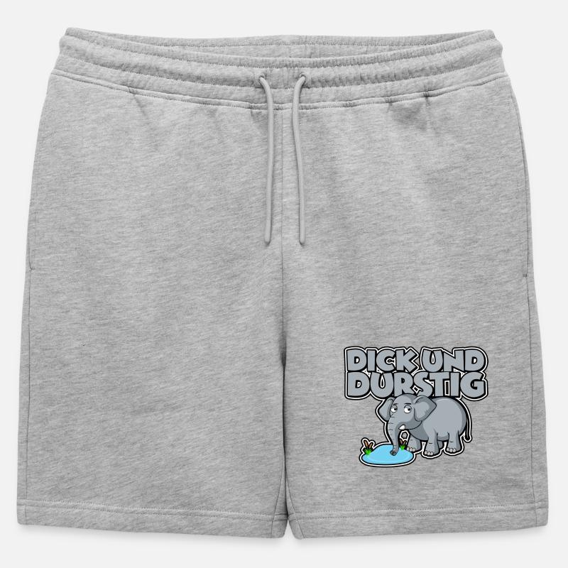 Dick und durstig - Männer Premium Organic Sweatshorts - Grau meliert
