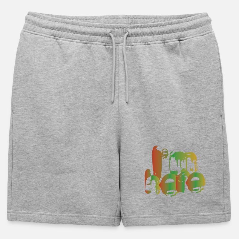 Ich bin hier - Männer Premium Organic Sweatshorts - Grau meliert