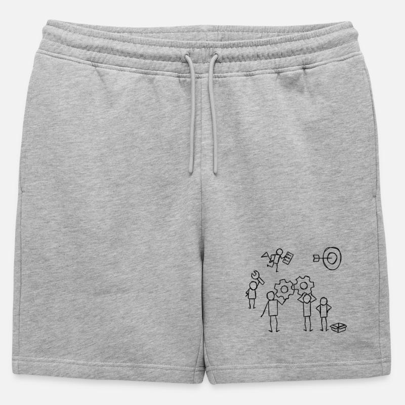 Teamwork - Männer Premium Organic Sweatshorts - Grau meliert