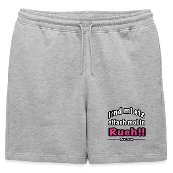lönd mi etz eifach mol in Rueh - Short de survêtement homme premium - gris chiné - Devant - AI Model Male 178 light (178cm)