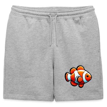 Poisson-clown - Short de survêtement homme premium - gris chiné - Devant - AI Model Male 178 light (178cm)