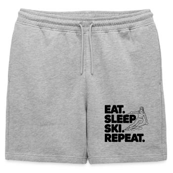 Ski Sign with Inspirational Text - Mens' Premium Organic Sweatshorts - heather grey - Front - AI Model Male 178 light (178cm)