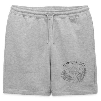 Forest spirit, mushroom and fern - Mens' Premium Organic Sweatshorts - heather grey - Front - AI Model Male 178 light (178cm)