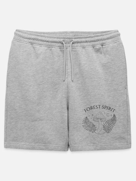 Waldgeist, Pilz und Farn - Männer Premium Organic Sweatshorts - Grau meliert