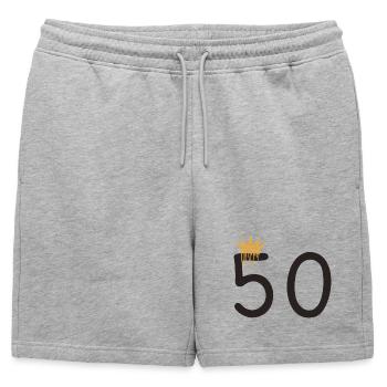 50 - Short de survêtement homme premium - gris chiné - Devant - AI Model Male 178 light (178cm)