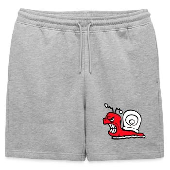 Snail Evil Angry Attack Teeth Grinding Sour - Mens' Premium Organic Sweatshorts - heather grey - Front - AI Model Male 178 light (178cm)