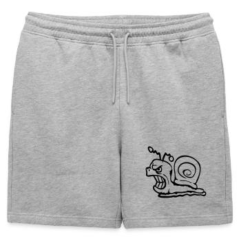 Snail Evil Angry Attack Teeth Grinding Sour - Mens' Premium Organic Sweatshorts - heather grey - Front - AI Model Male 178 light (178cm)