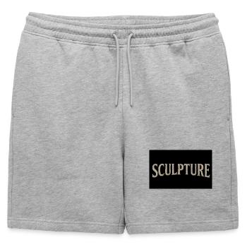 Sculpture Lettrage texturé - Short de survêtement homme premium - gris chiné - Devant - AI Model Male 178 light (178cm)