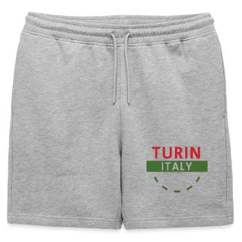 Turn Italy Emblem Tee Artwork - Mens' Premium Organic Sweatshorts - heather grey - Front - AI Model Male 178 light (178cm)