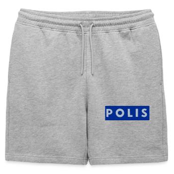 police - Short de survêtement homme premium - gris chiné - Devant - AI Model Male 178 light (178cm)