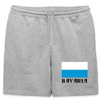 Ligne horizontale blanc-bleu-noir - Short de survêtement homme premium - gris chiné - Devant - AI Model Male 178 light (178cm)