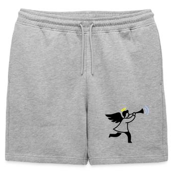 Ange avec trompette - Short de survêtement homme premium - gris chiné - Devant - AI Model Male 178 light (178cm)