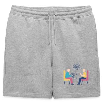 Psychothérapie – Conception de la santé mentale - Short de survêtement homme premium - gris chiné - Devant - AI Model Male 178 light (178cm)