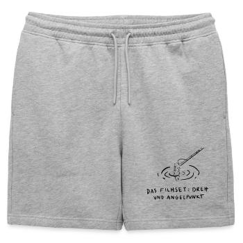Le plateau de tournage, point pivot - Short de survêtement homme premium - gris chiné - Devant - AI Model Male 178 light (178cm)