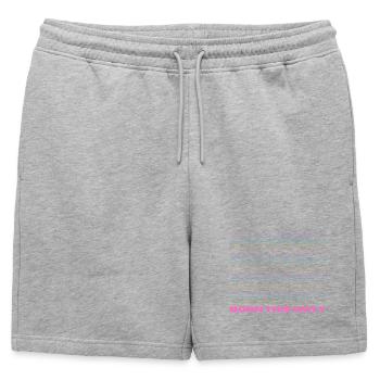 Fierté / CSD / Design LGBTQ+ « Born this way » - Short de survêtement homme premium - gris chiné - Devant - AI Model Male 178 light (178cm)