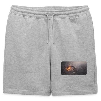 Hoof track in the ash floor - Mens' Premium Organic Sweatshorts - heather grey - Front - AI Model Male 178 light (178cm)