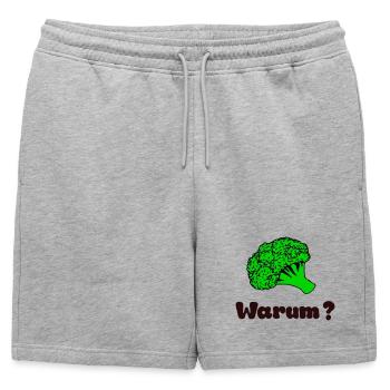 Why broccoli - Mens' Premium Organic Sweatshorts - heather grey - Front - AI Model Male 178 light (178cm)
