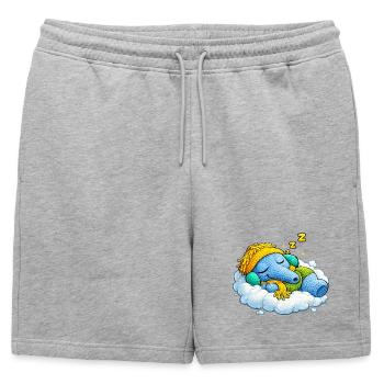 Leo Longnose Sleeping - Short de survêtement homme premium - gris chiné - Devant - AI Model Male 178 light (178cm)