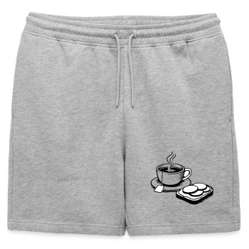 Coupe - Short de survêtement homme premium - gris chiné - Devant - AI Model Male 178 light (178cm)