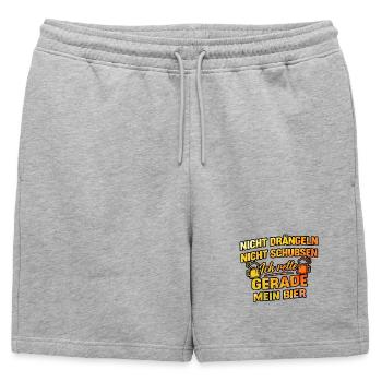 Save my beer - Mens' Premium Organic Sweatshorts - heather grey - Front - AI Model Male 178 light (178cm)